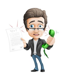 商务男士手持电话与文件