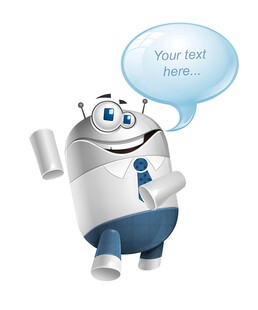 可爱机器人展示文本区域