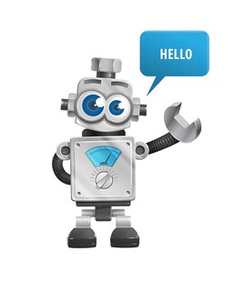 挥手问候的可爱机器人