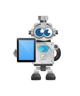 机器人手持平板展示画面