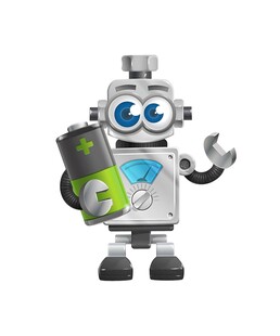 可爱机器人手持钱袋