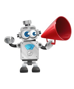 机器人手持喇叭进行宣传