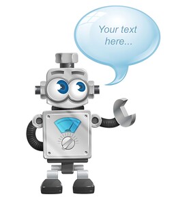 可爱机器人展示友好姿态