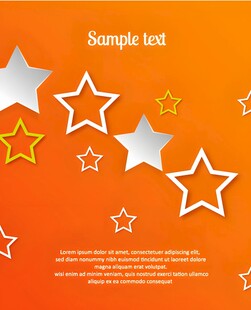 橙色背景星星装饰图案