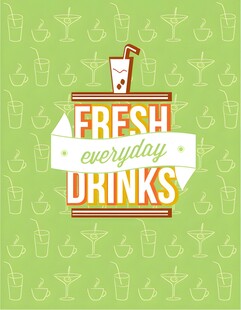 新鲜每日饮品标志设计