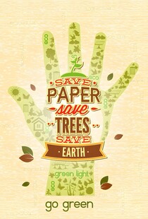 绿色手印倡导纸与树环保