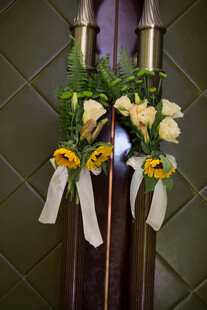 婚礼门饰装饰 清新花艺