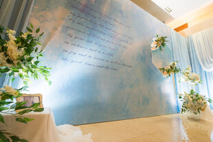 浪漫蓝色婚礼背景布置