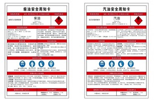 柴油汽油安全周知卡