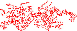 传统红色剪纸风格中国龙