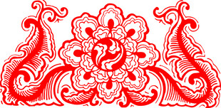 传统中式红色花纹图案