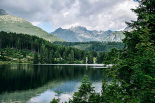 湖畔山林美景
