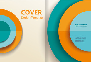 多彩圆形封面设计模板