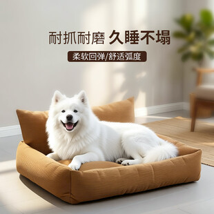 舒适狗窝中惬意的萨摩耶