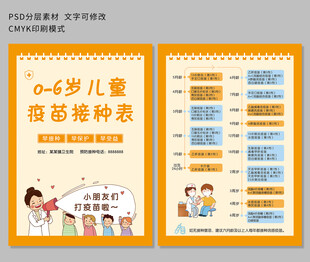 儿童疫苗接种宣传页