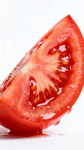 鲜红多汁半片番茄