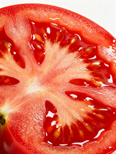 切开的新鲜多汁红番茄