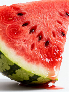 新鲜多汁的西瓜切片
