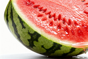 新鲜多汁的切开西瓜
