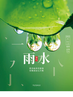 清新雨水主题创意画面