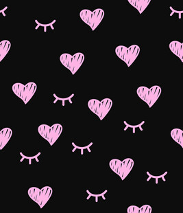 粉色爱心睫毛黑色背景图案