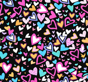 多彩爱心图案背景