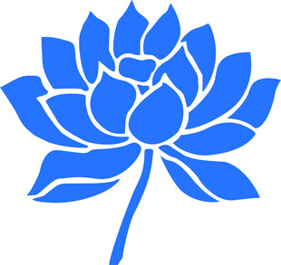 蓝色莲花图案