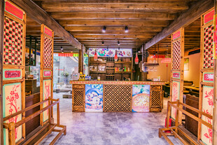 古色古香的中式店铺内景