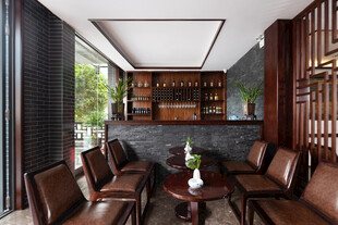 现代中式风格客厅休闲区