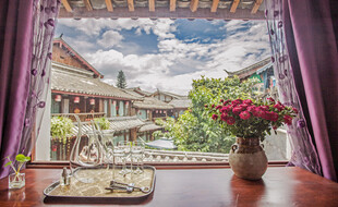 窗边雅致茶室景观