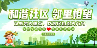 和谐社区邻里互助宣传图