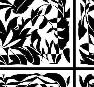 黑白植物图案设计素材