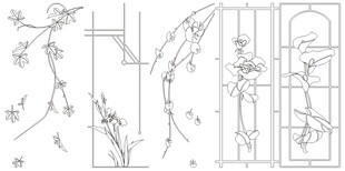 植物线条设计图纸