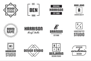 简约黑白风标志设计合集