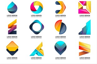 多彩创意几何图标集合