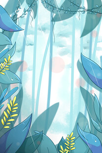 梦幻蓝调植物窗边风景