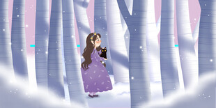 梦幻森林中的紫衣女孩