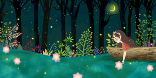 梦幻森林中的仙女休憩