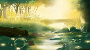 梦幻森林中的静谧溪流