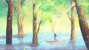 梦幻森林中的静谧身影