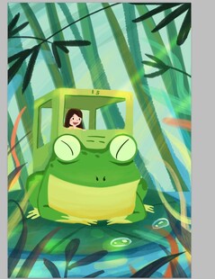 青蛙驾驶的丛林冒险车