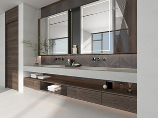 现代简约风格双洗手台浴室