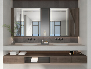 现代简约风格双盆浴室柜