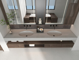 现代简约双盆浴室柜