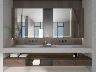 现代简约风格双盆洗手台