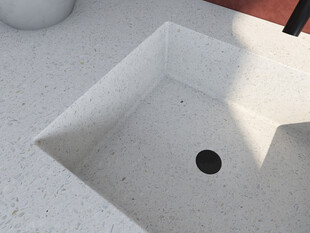 方形石材洗手池排水孔
