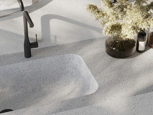 简约洗手台搭配花卉装饰