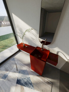 窗边红色创意家具摆件