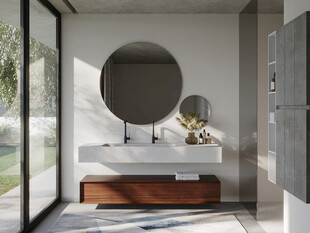 现代简约风浴室洗手台设计