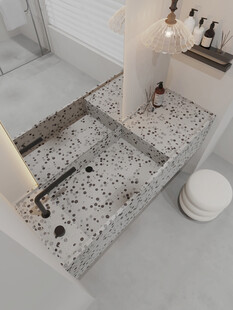 现代简约风水磨石洗手台